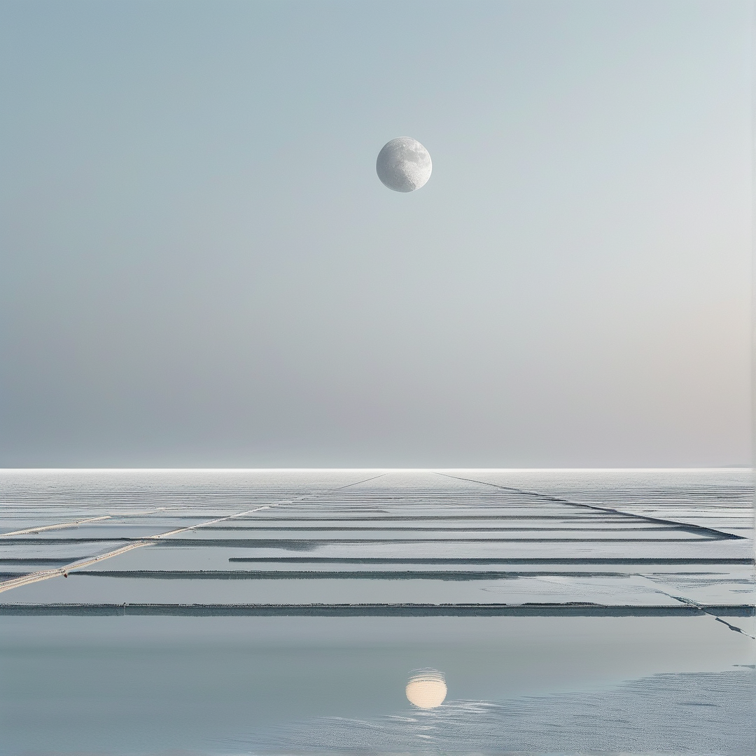 Moon over Flat Water