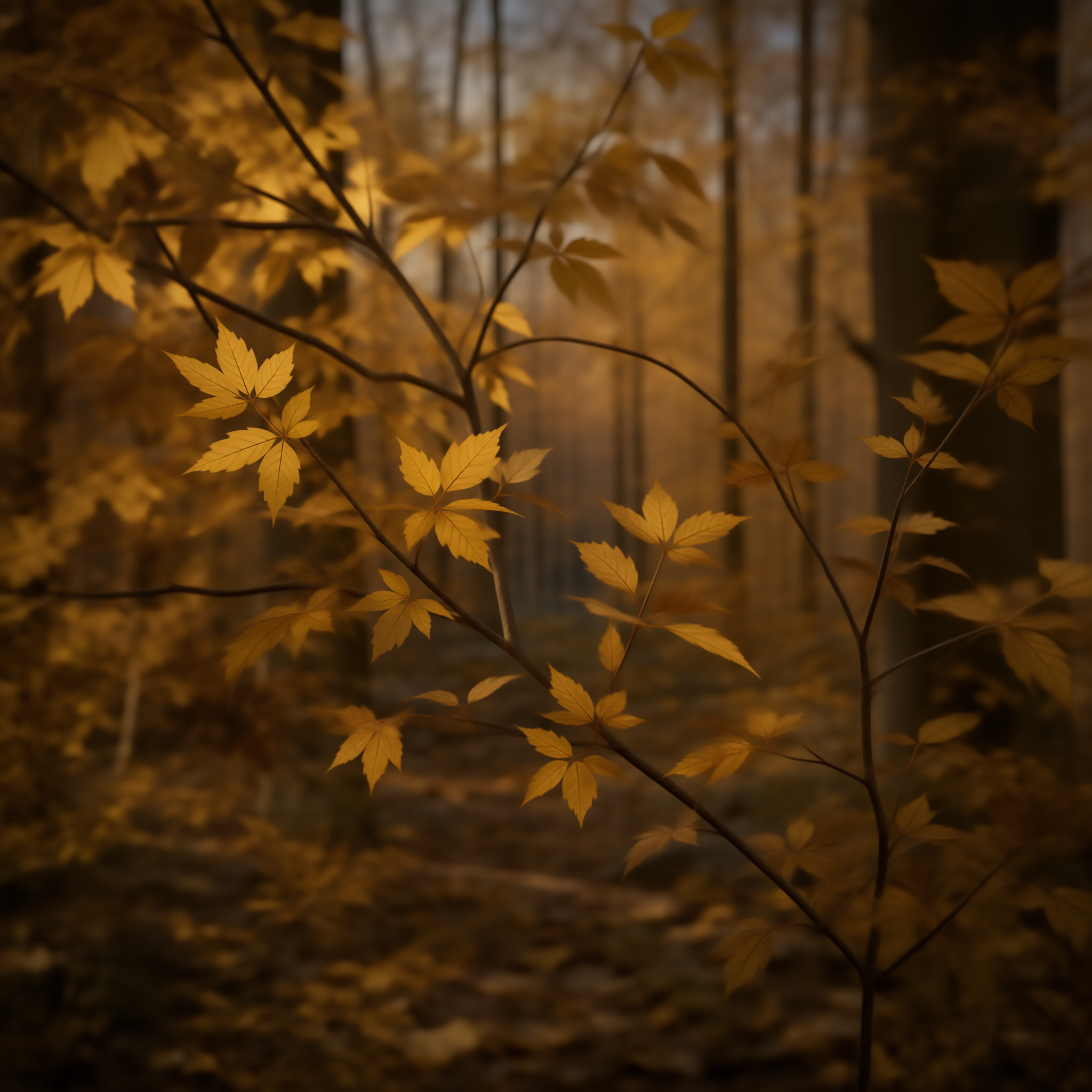 Autumn Leaves in Forest