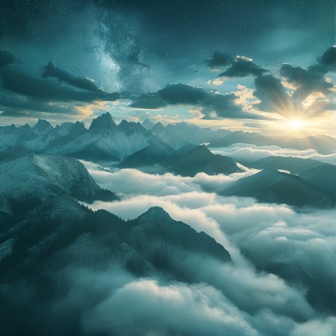 Majestic Mountains and Stars