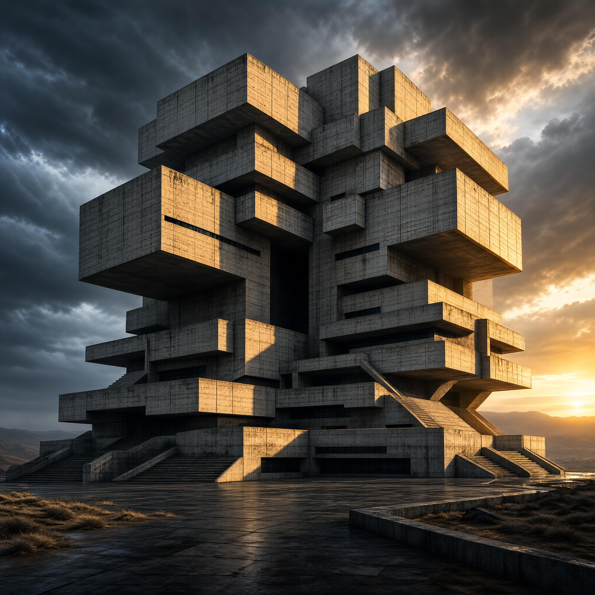 Brutalist Concrete Monument