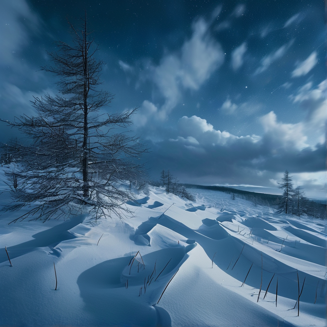 Frozen Night Landscape