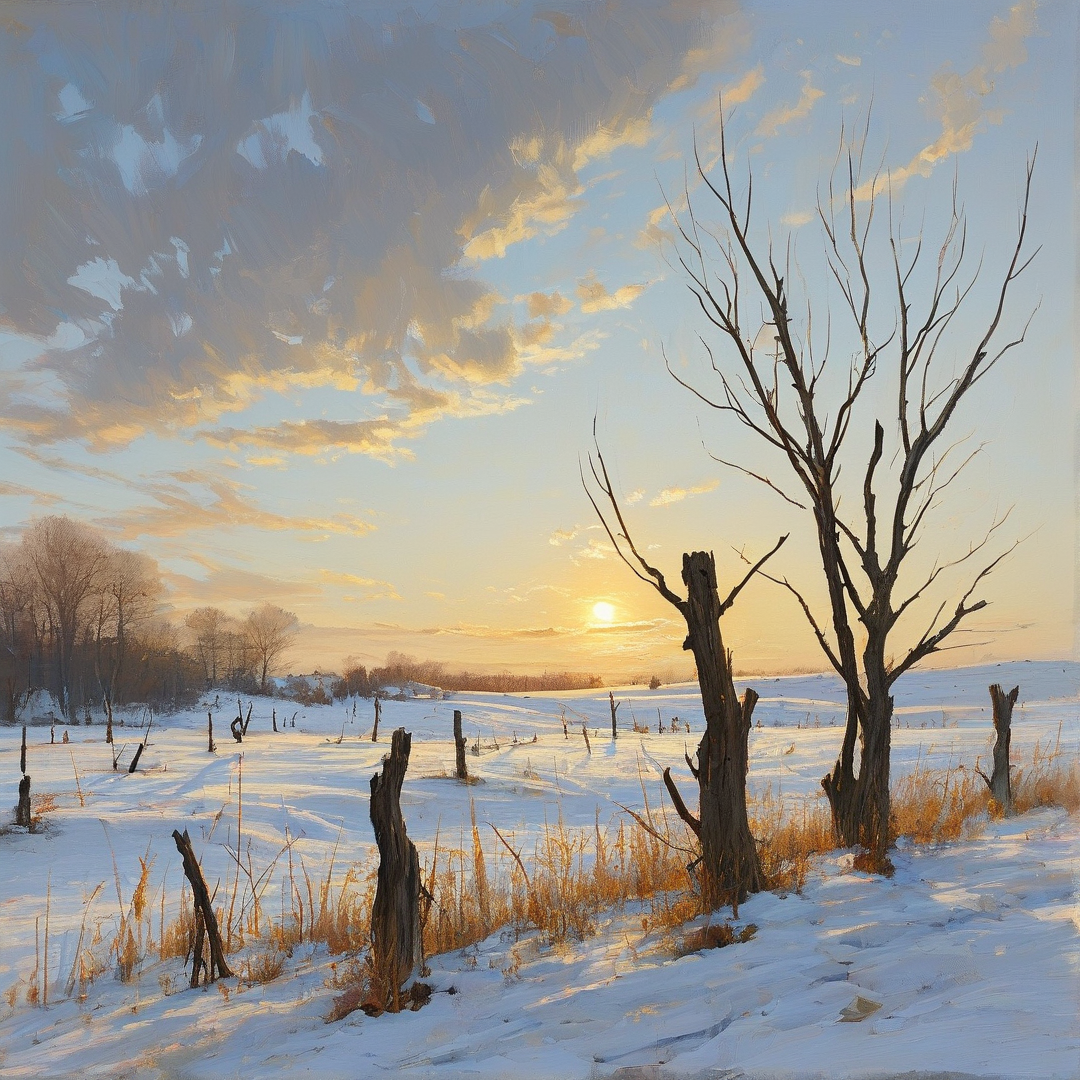 Winter Sunset Landscape