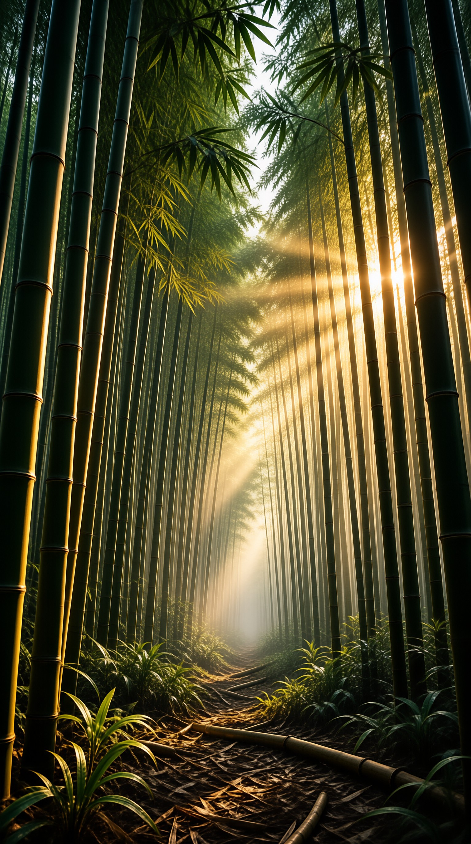 Sunlight Through Bamboo
