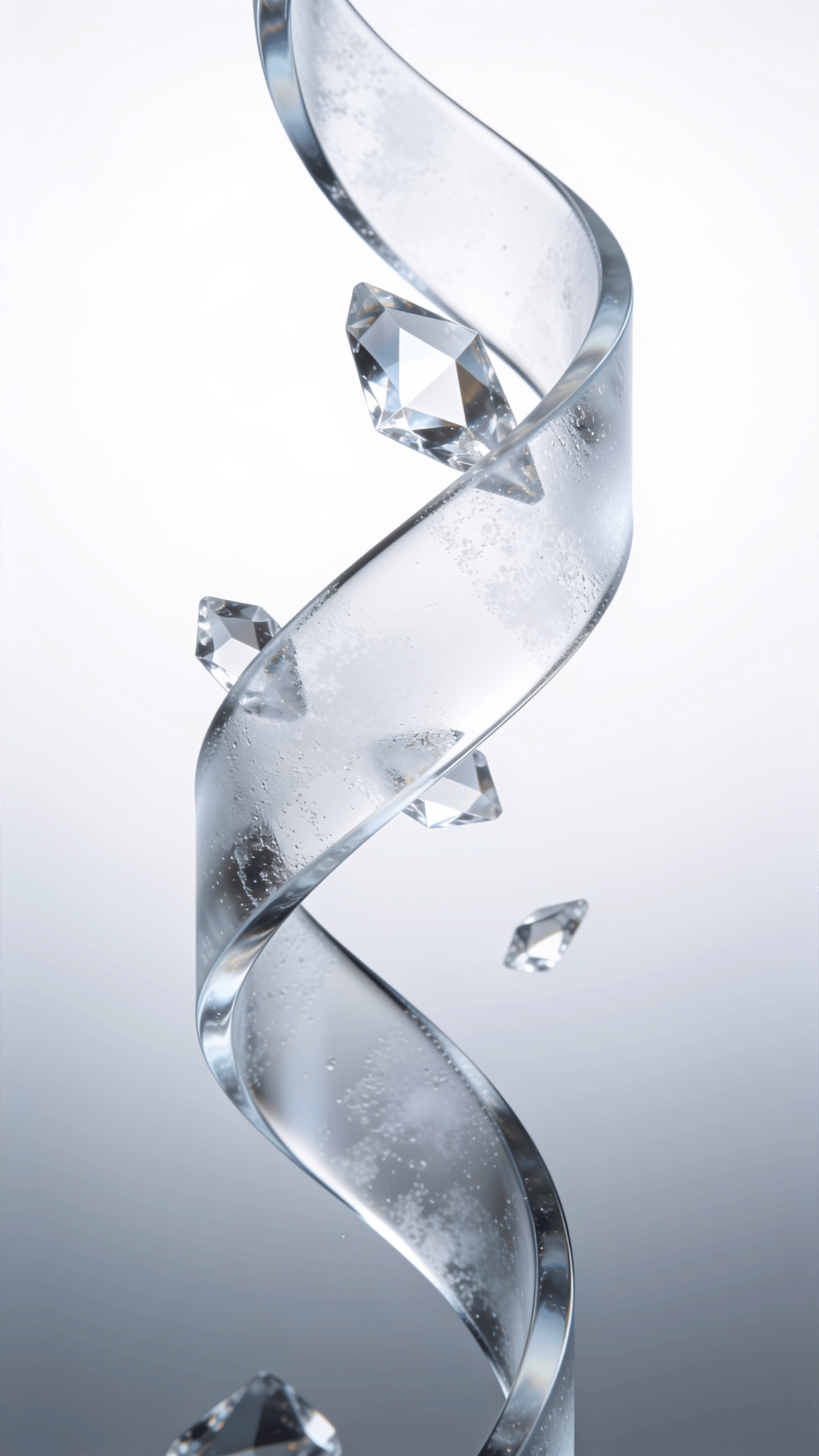 Frosted Glass, Crystal Curved Ribbon