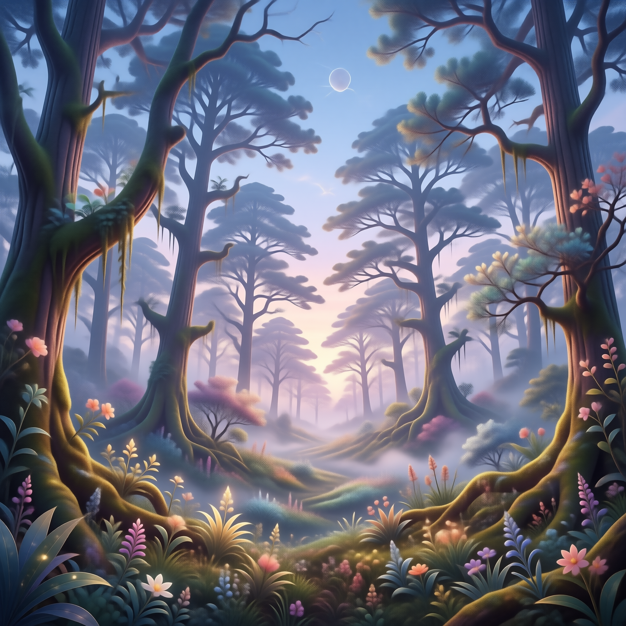 Enchanted Misty Forest