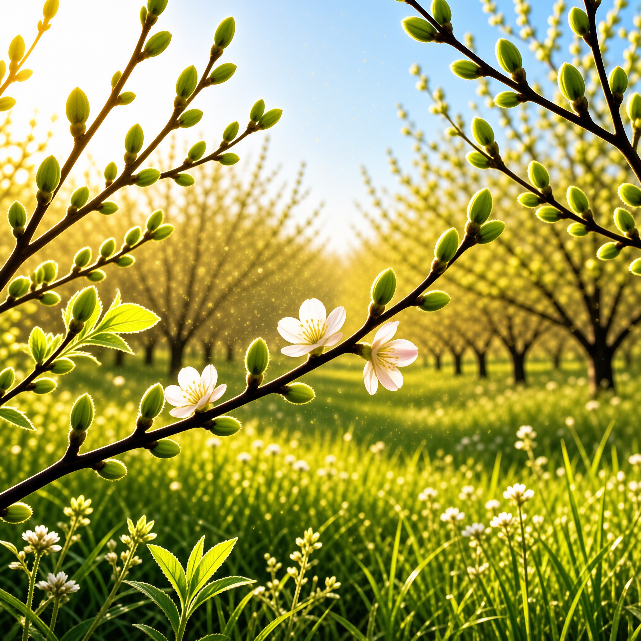 Spring Blossoms in Golden Light