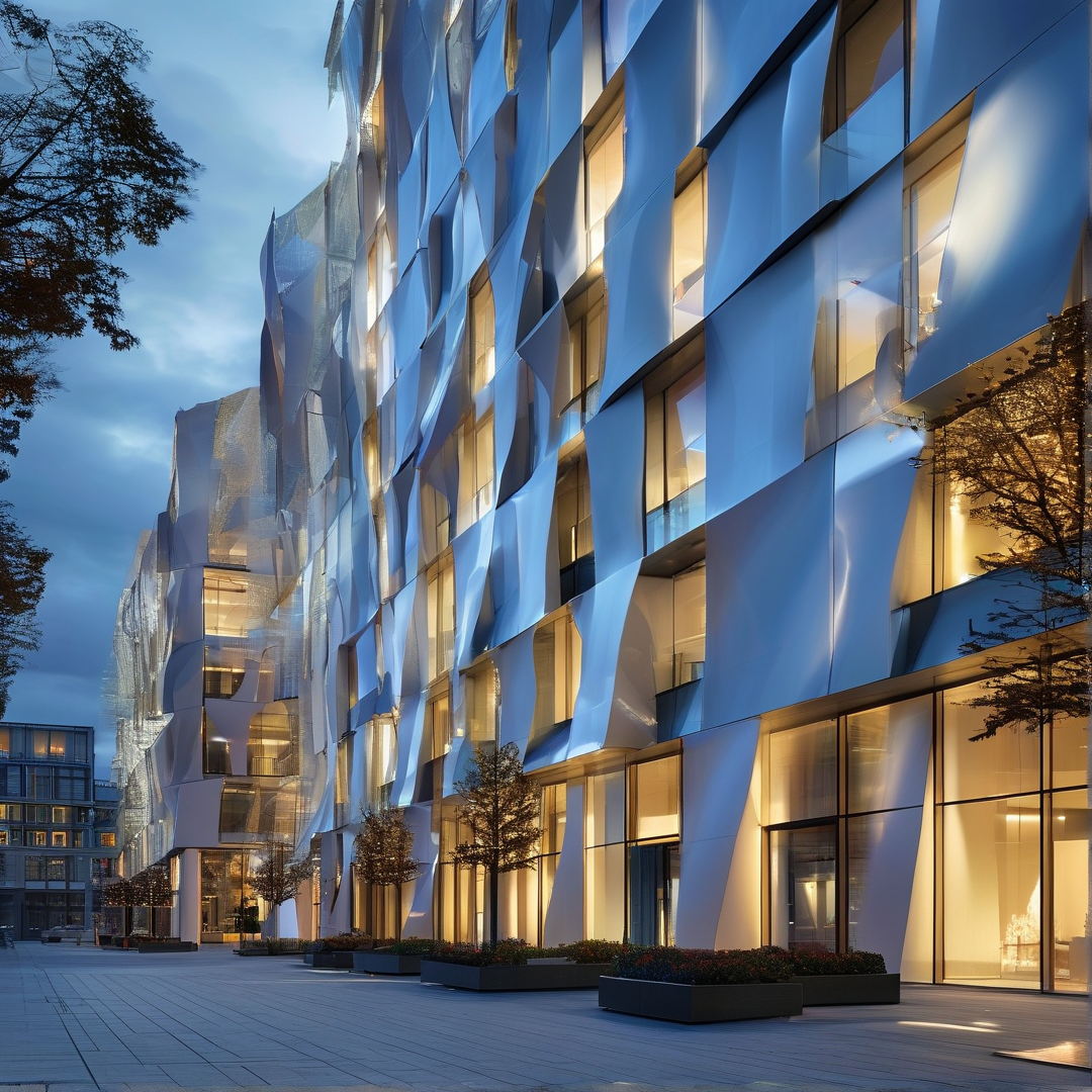 Faceted Modern Building Dusk