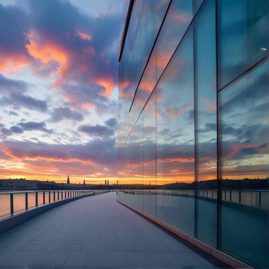 Sunset Waterfront Glass Walk
