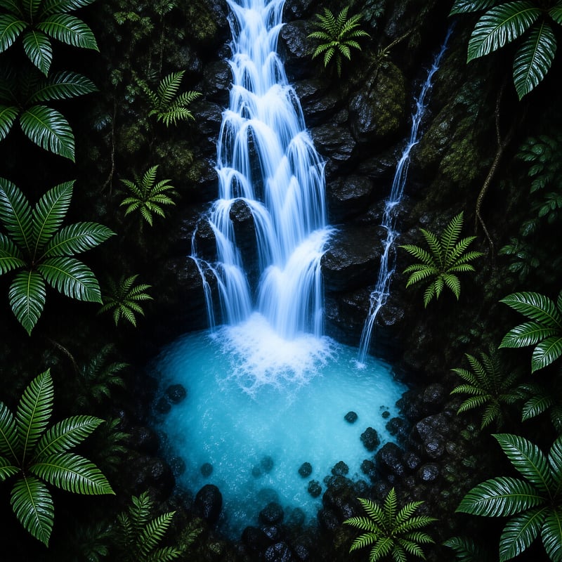 Lush Forest Waterfall