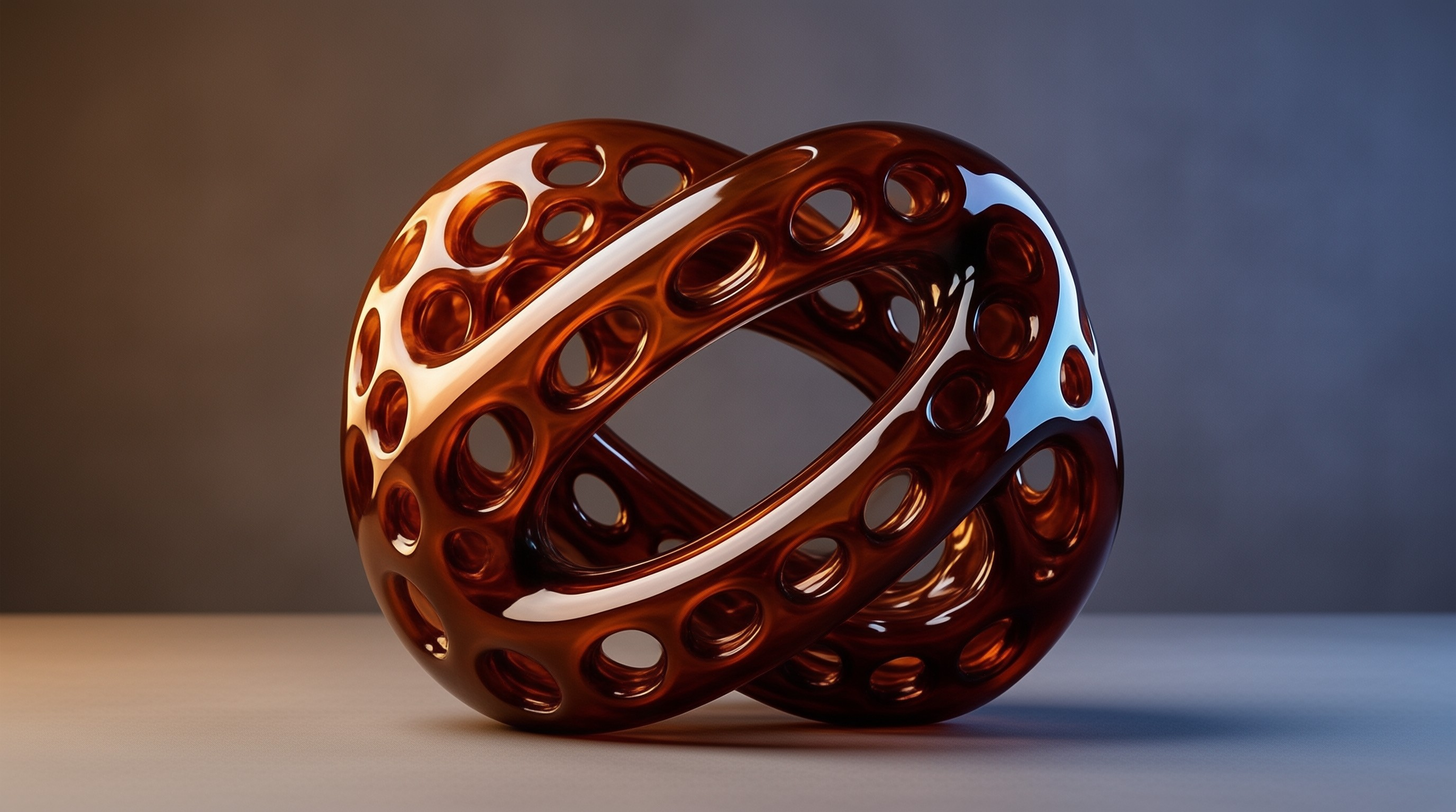 Glossy Amber Knot Structure