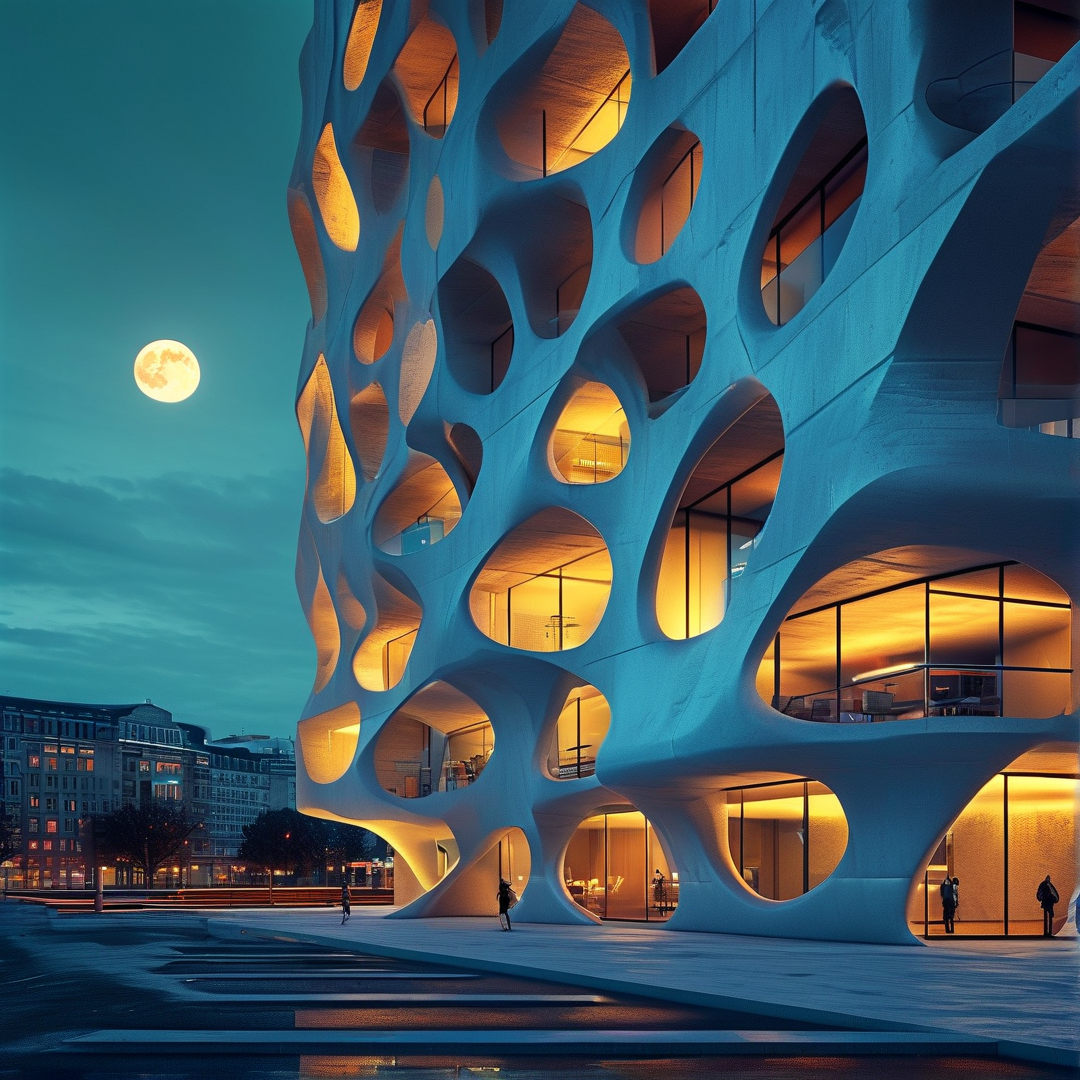 Moonlit Organic Architecture