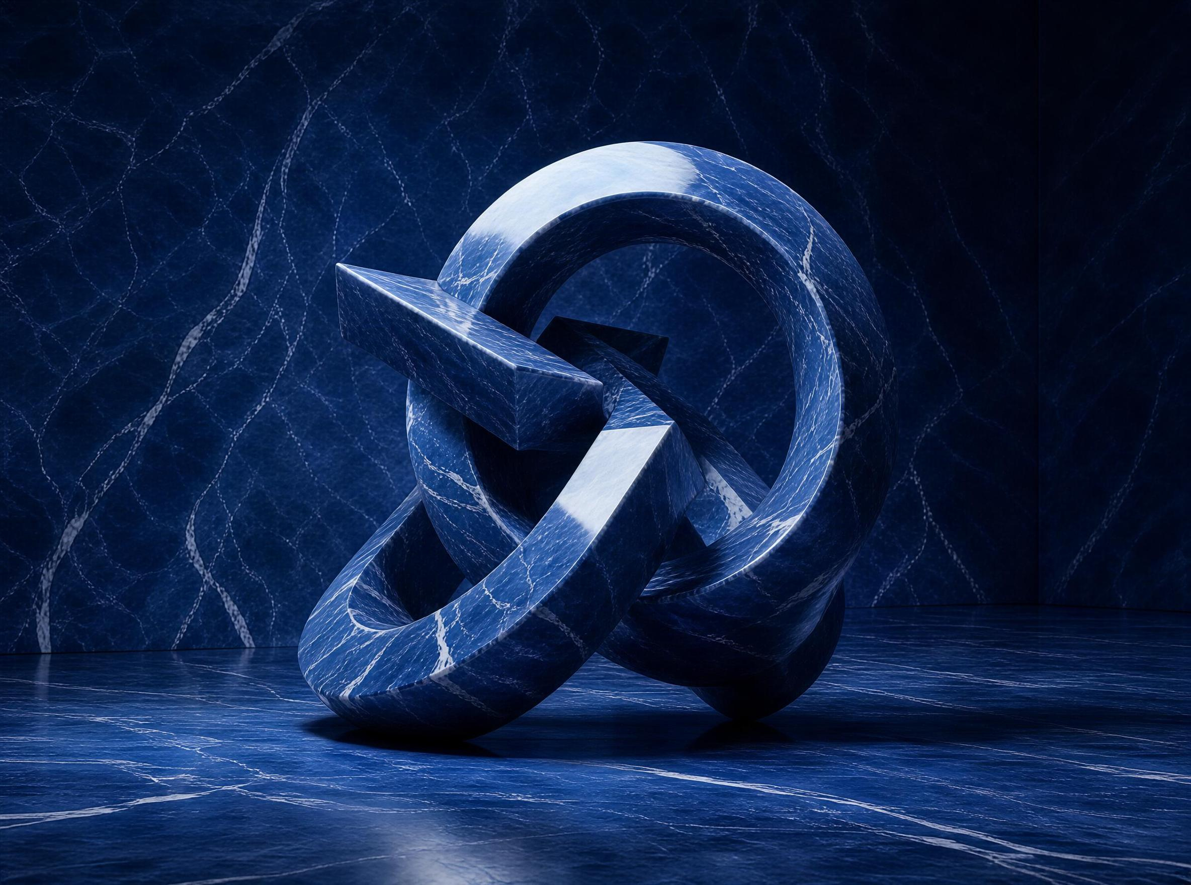 Blue Marble Knot Sculpture