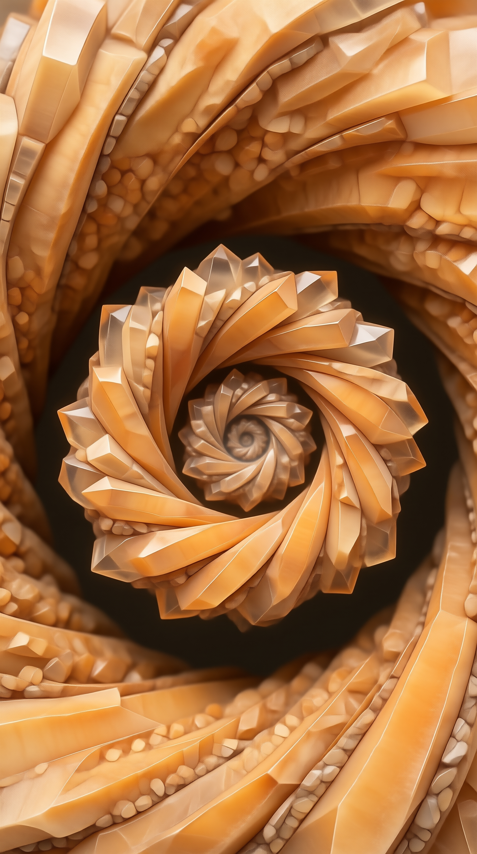 Amber Crystalline Spiral