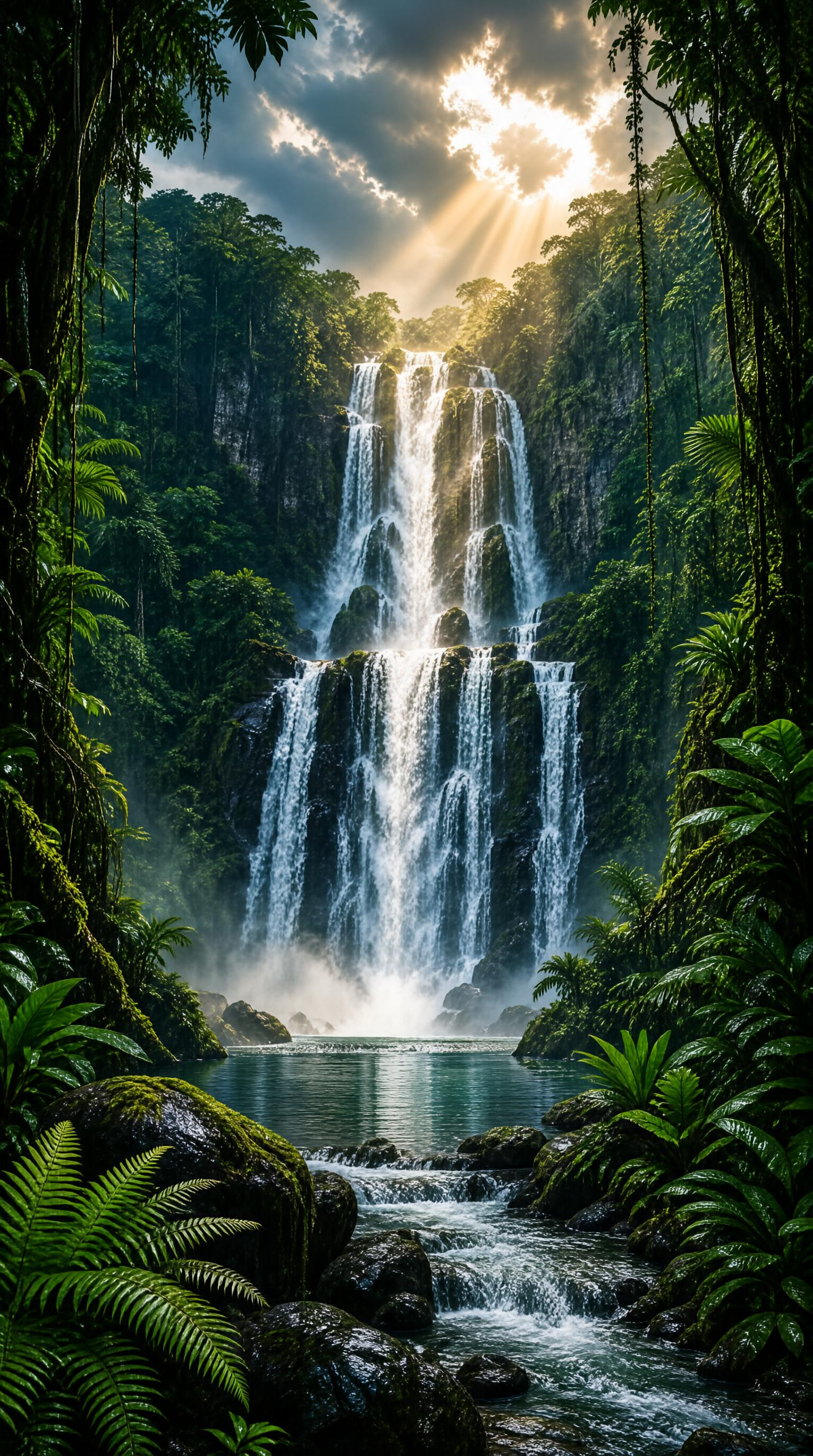 Majestic Jungle Waterfall