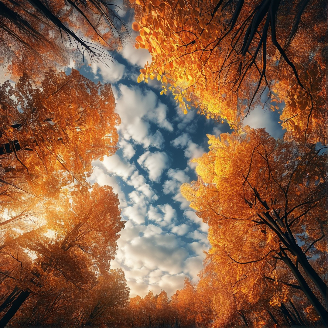 Golden Autumn Sky View