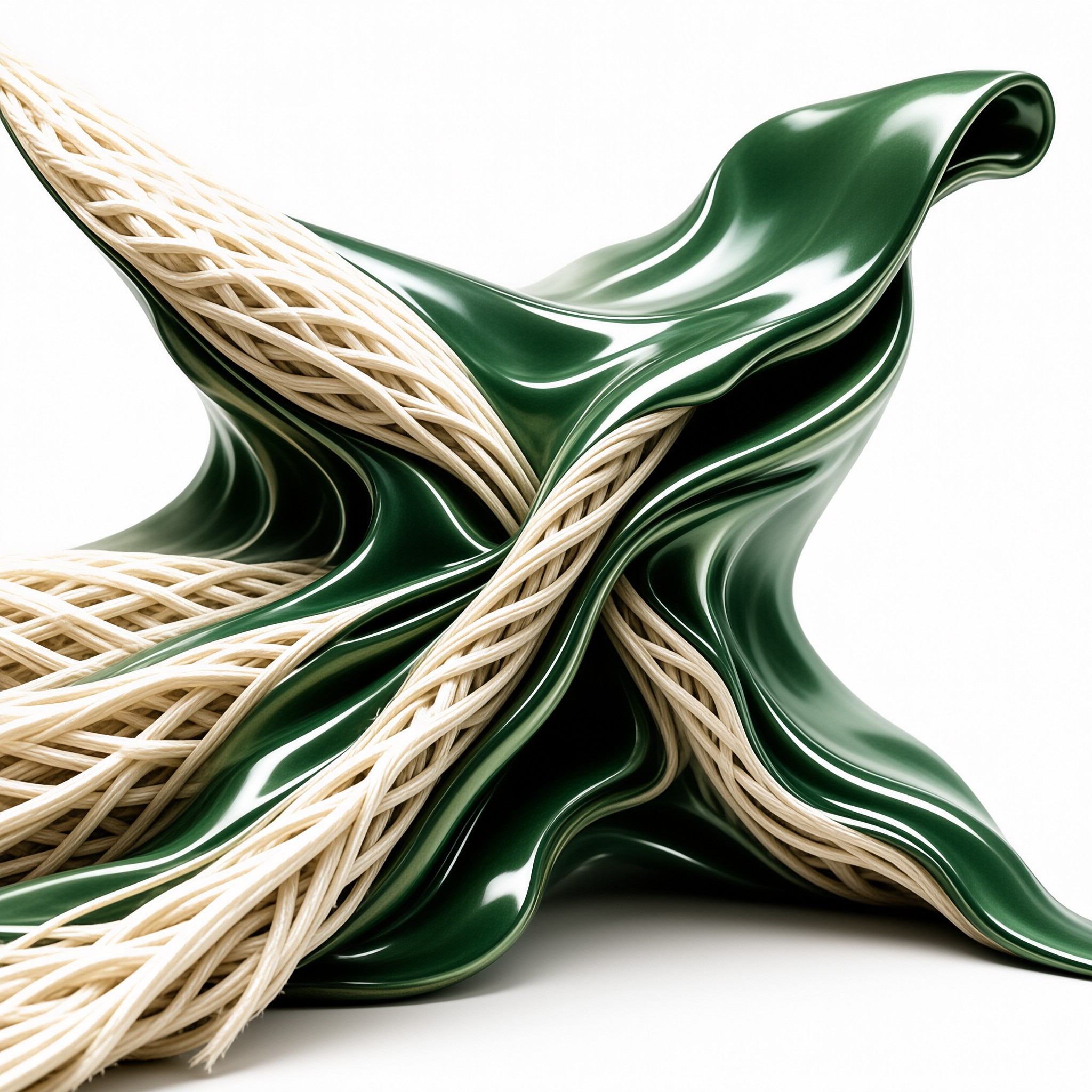 Abstract Green and Beige Art