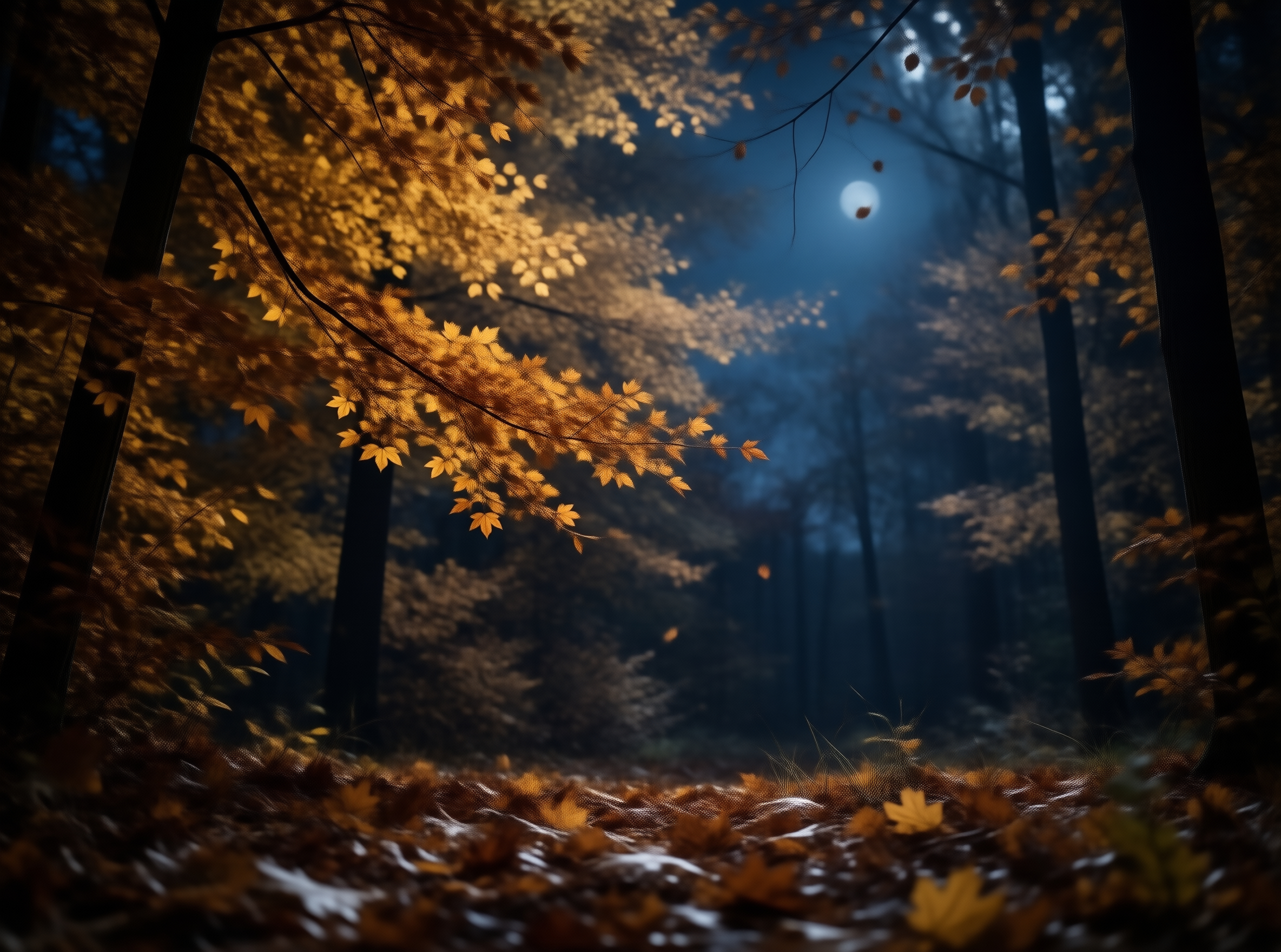 Autumn Night Forest