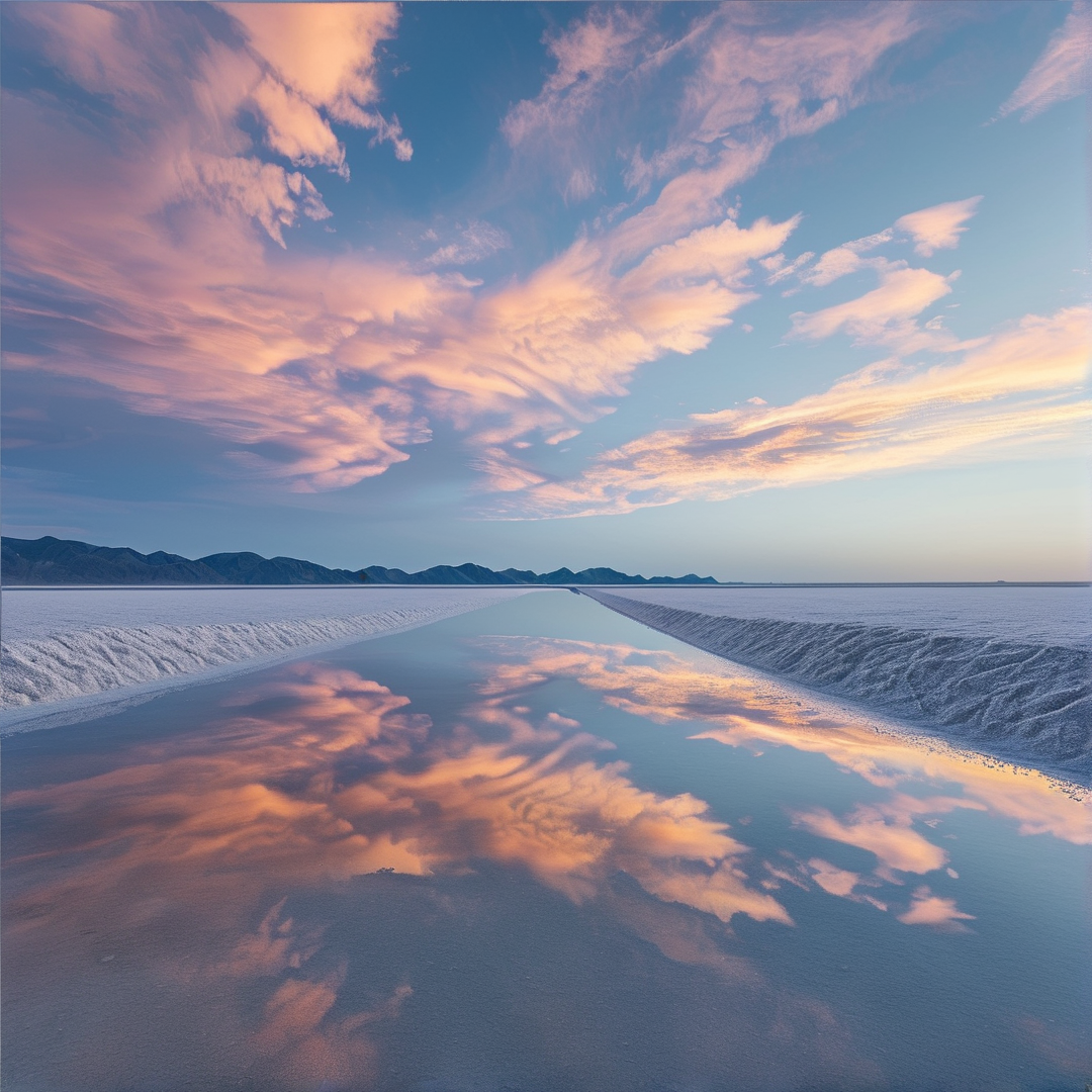 Salt Flat Sunset Reflection