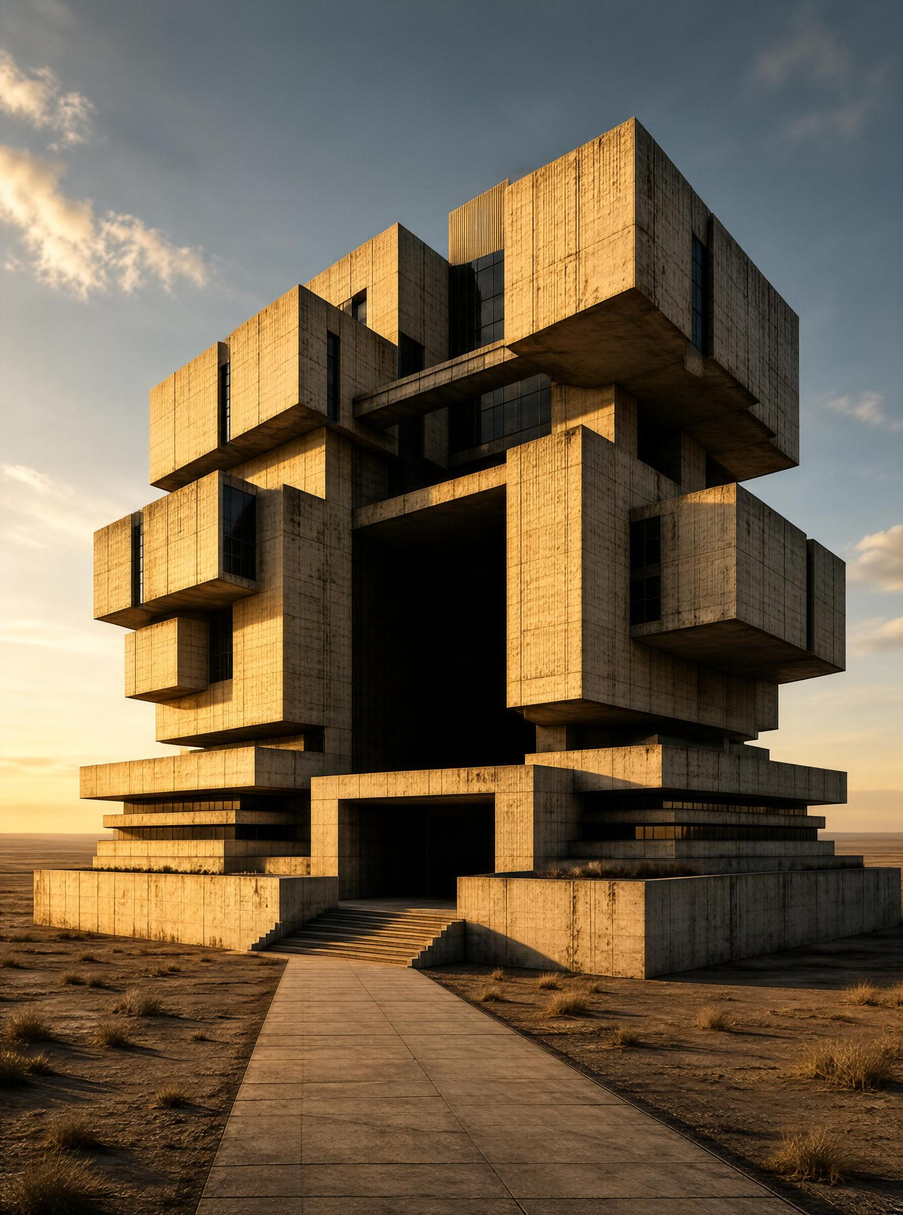 Brutalist Desert Monument