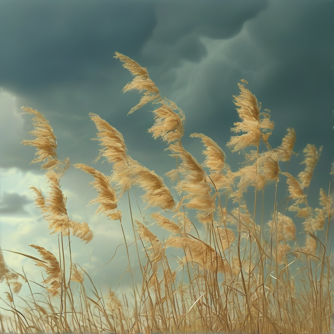 Golden Reeds Against Sky