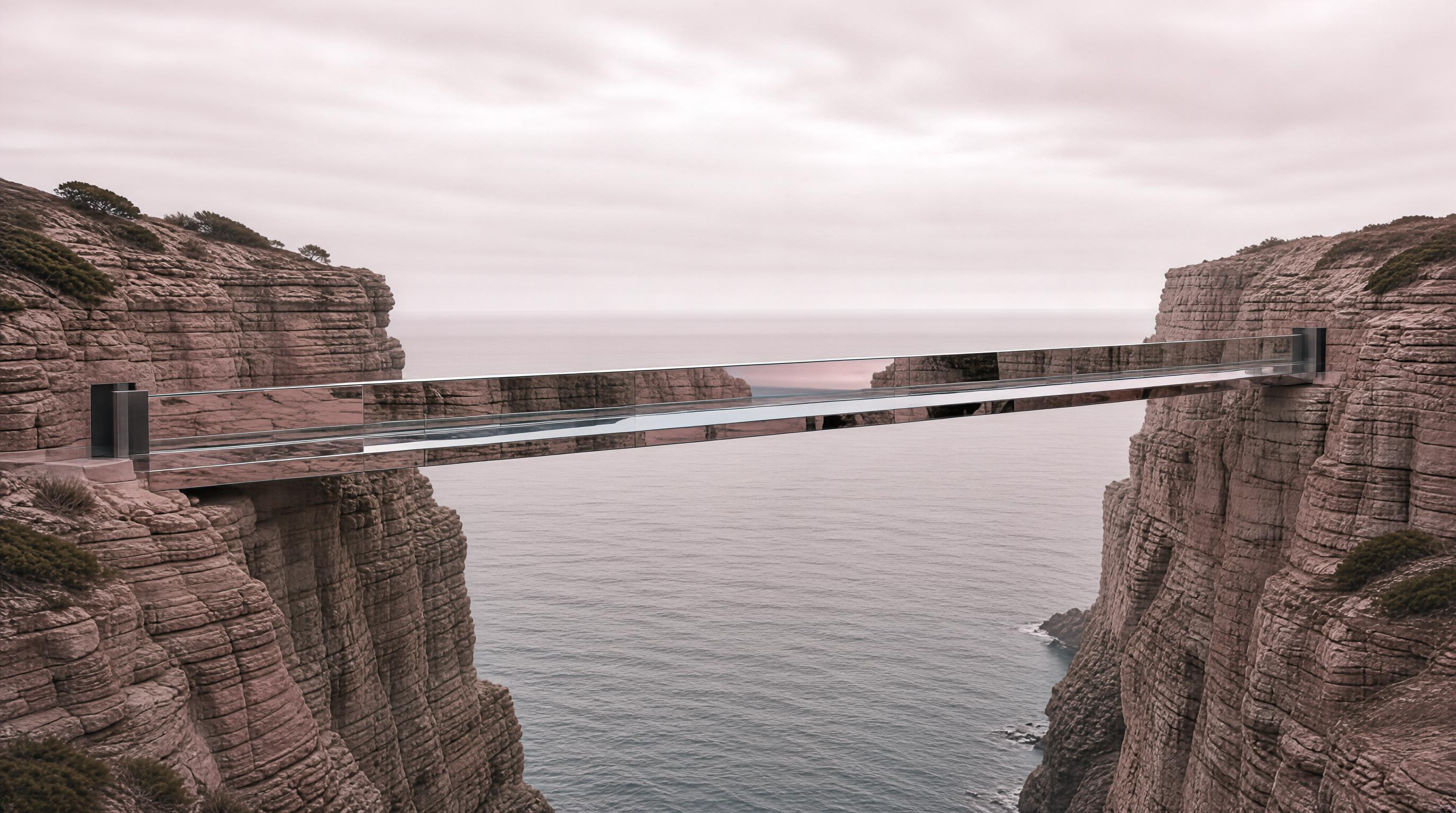 Glass Bridge Over Cliffs
