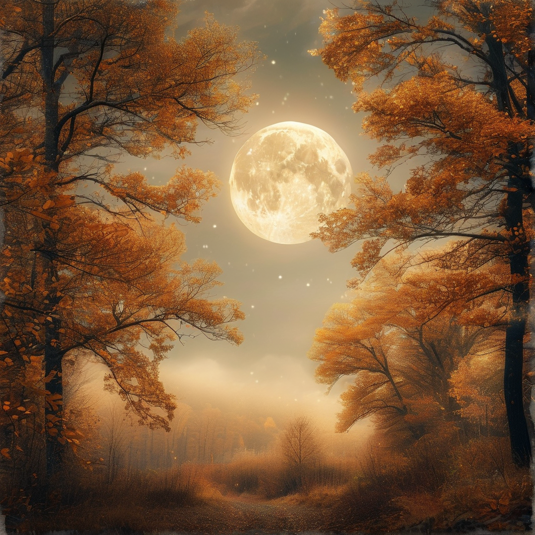 Moonlit Autumn Forest
