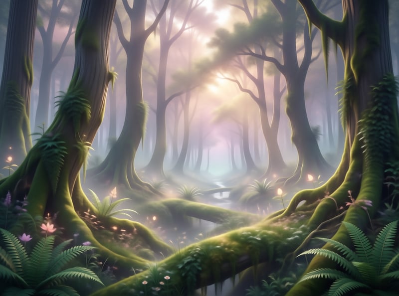 Mystical Forest Scene