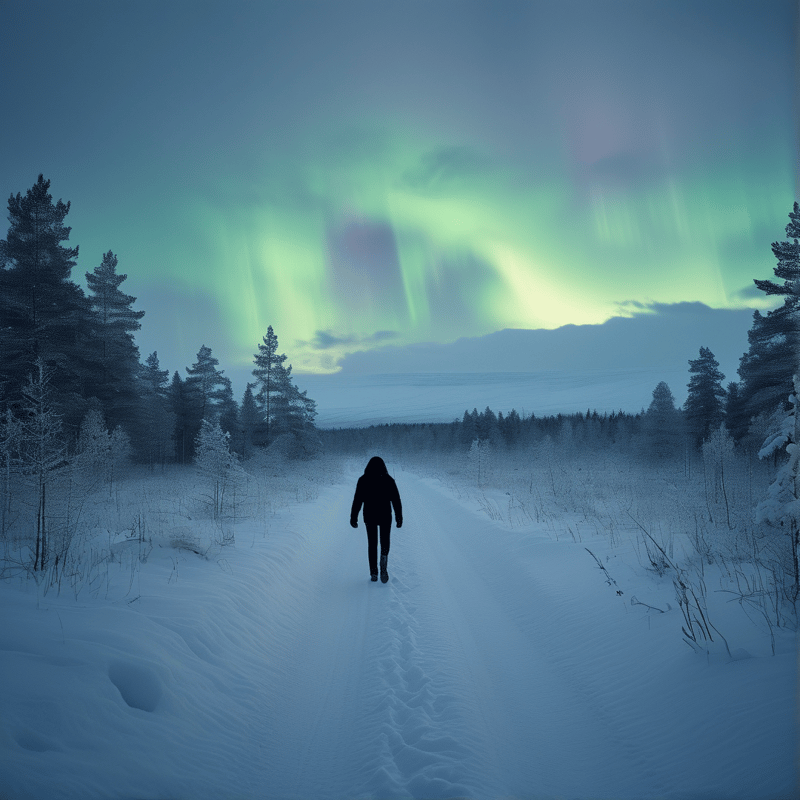 Walking Under the Aurora