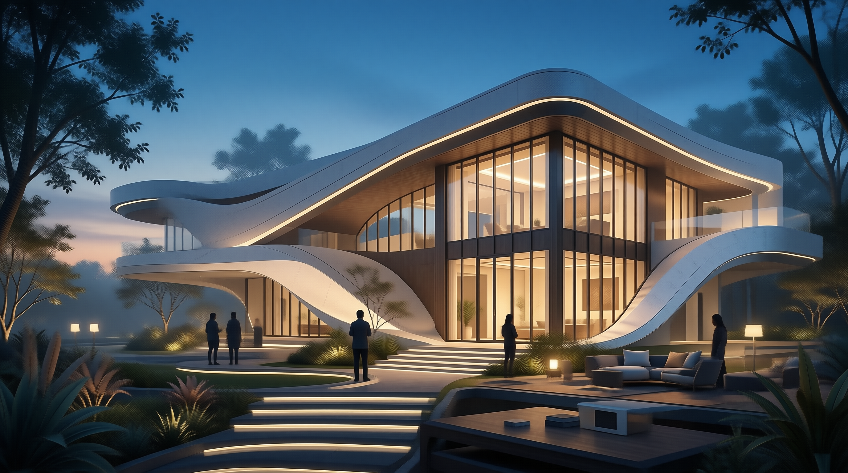 Futuristic Curved Modern Villa