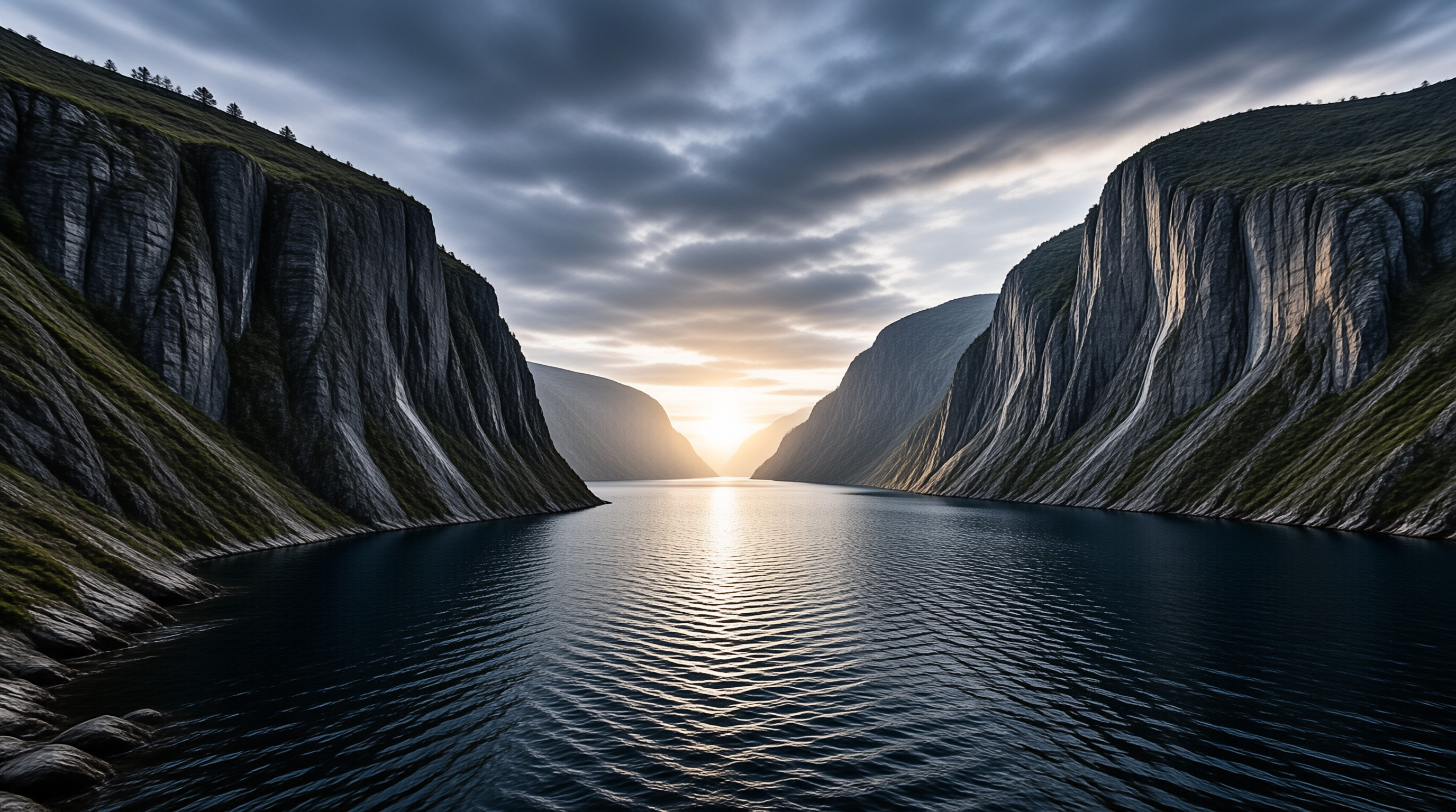 Serene Fjord at Sunset