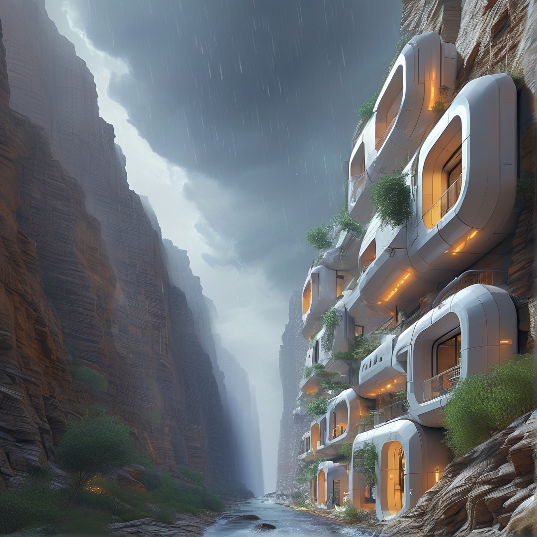 Futuristic Cliff Habitats