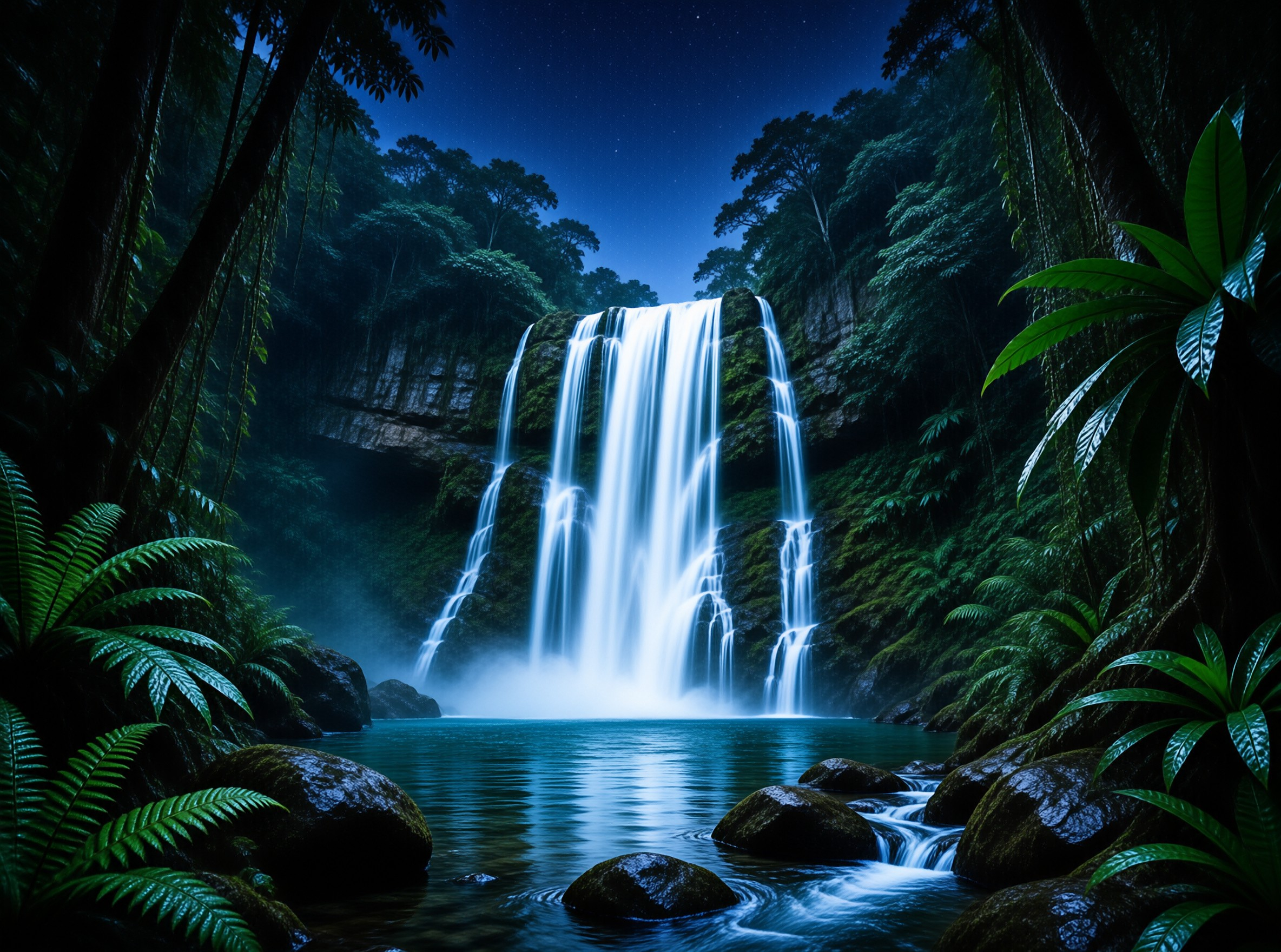 Mystic Night Waterfall