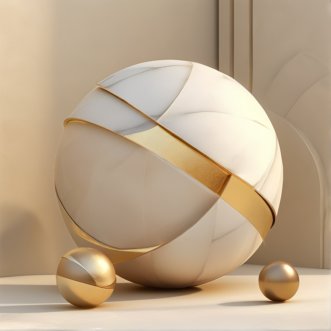 Golden Banded White Sphere