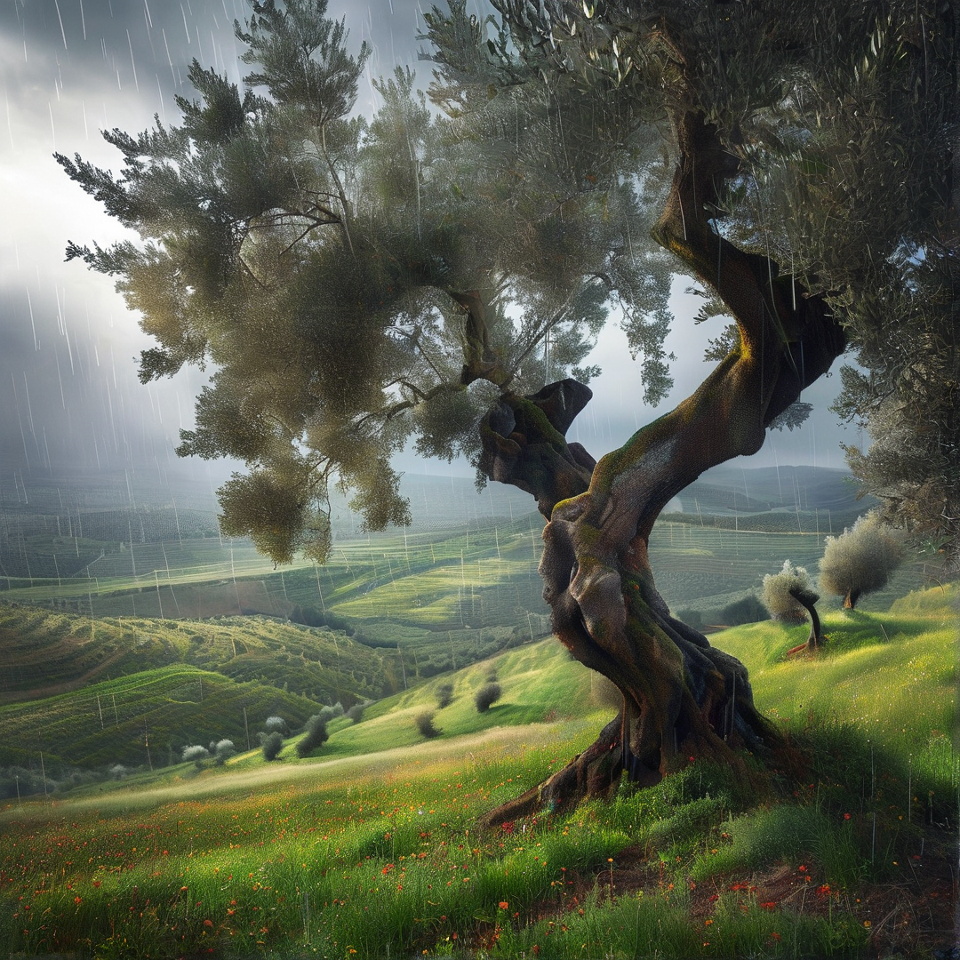 Gnarled Tree in the Rain