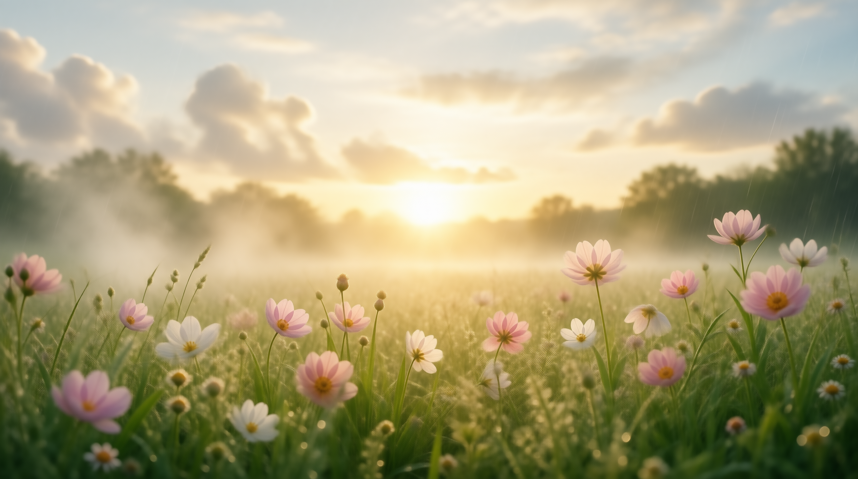Sunrise over Flower Field