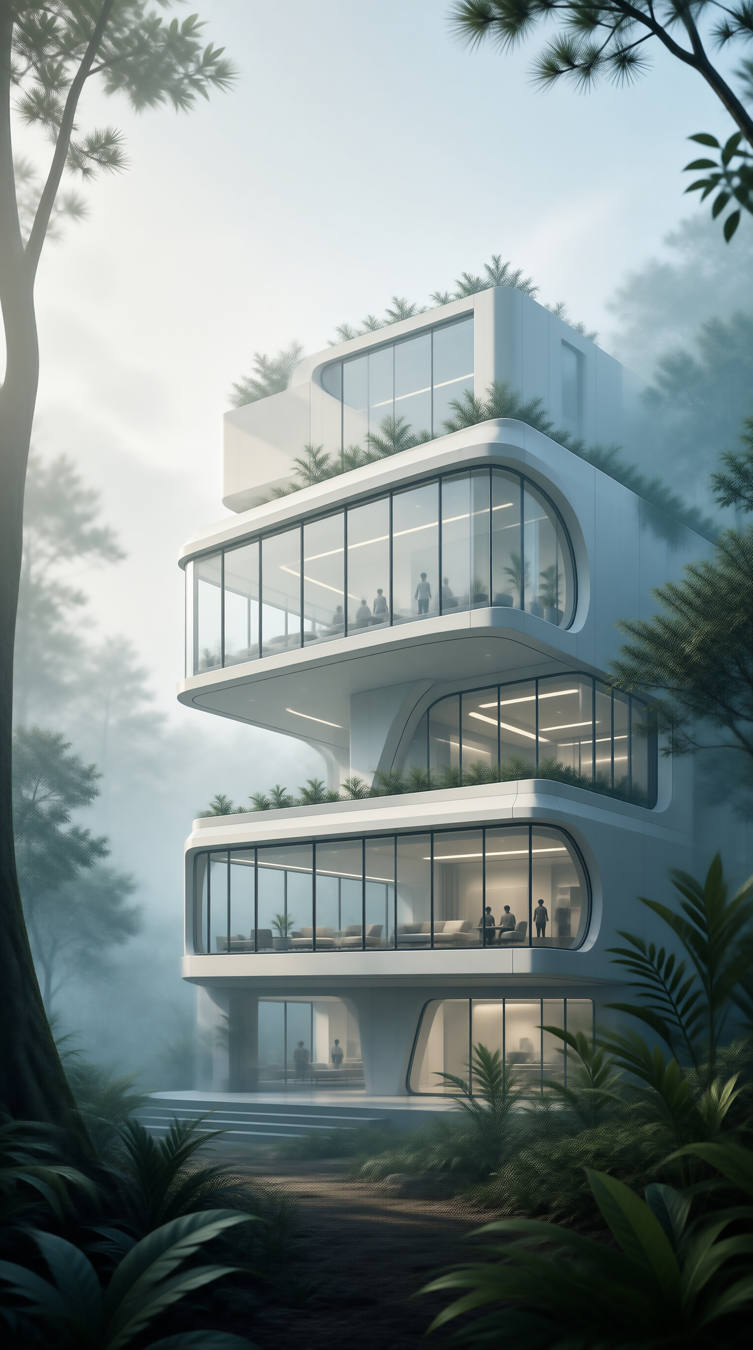 Curvilinear Forest Villa