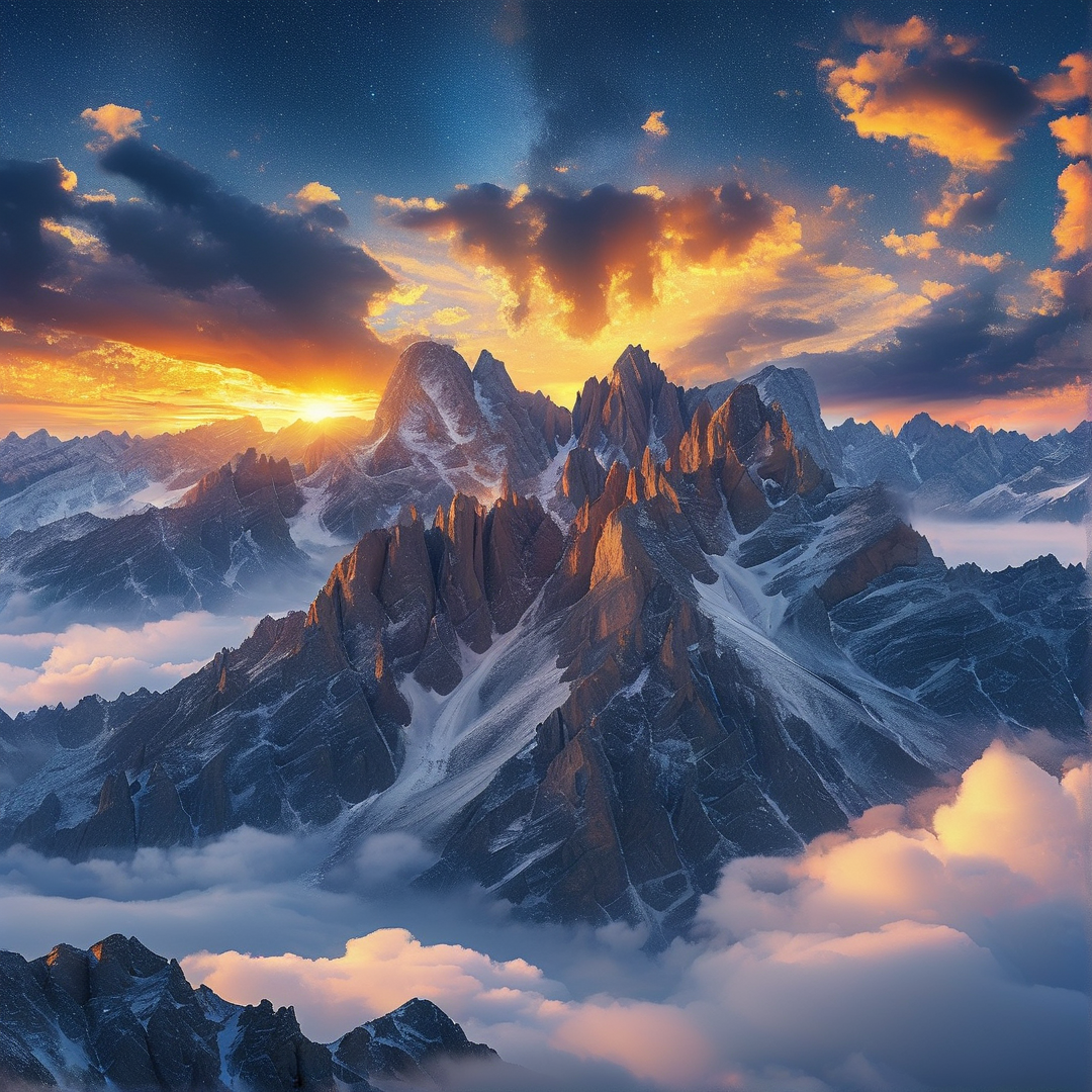Majestic Sunset Mountains