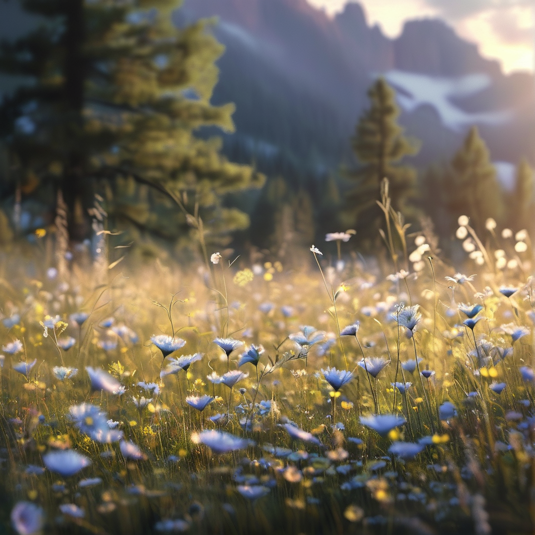 Sunlit Wildflower Meadow