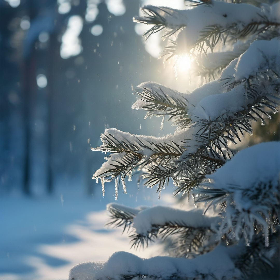 Snowy Pine Branches