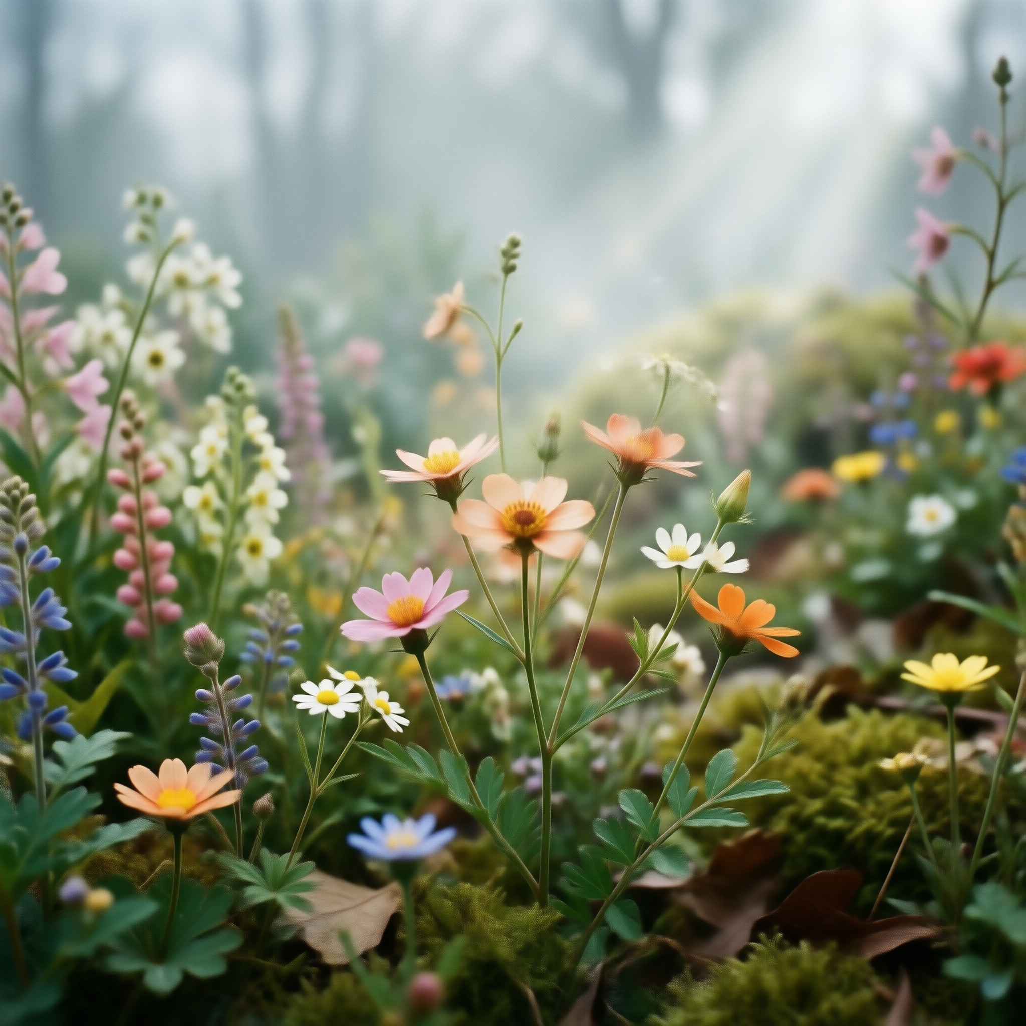 Misty Wildflower Meadow