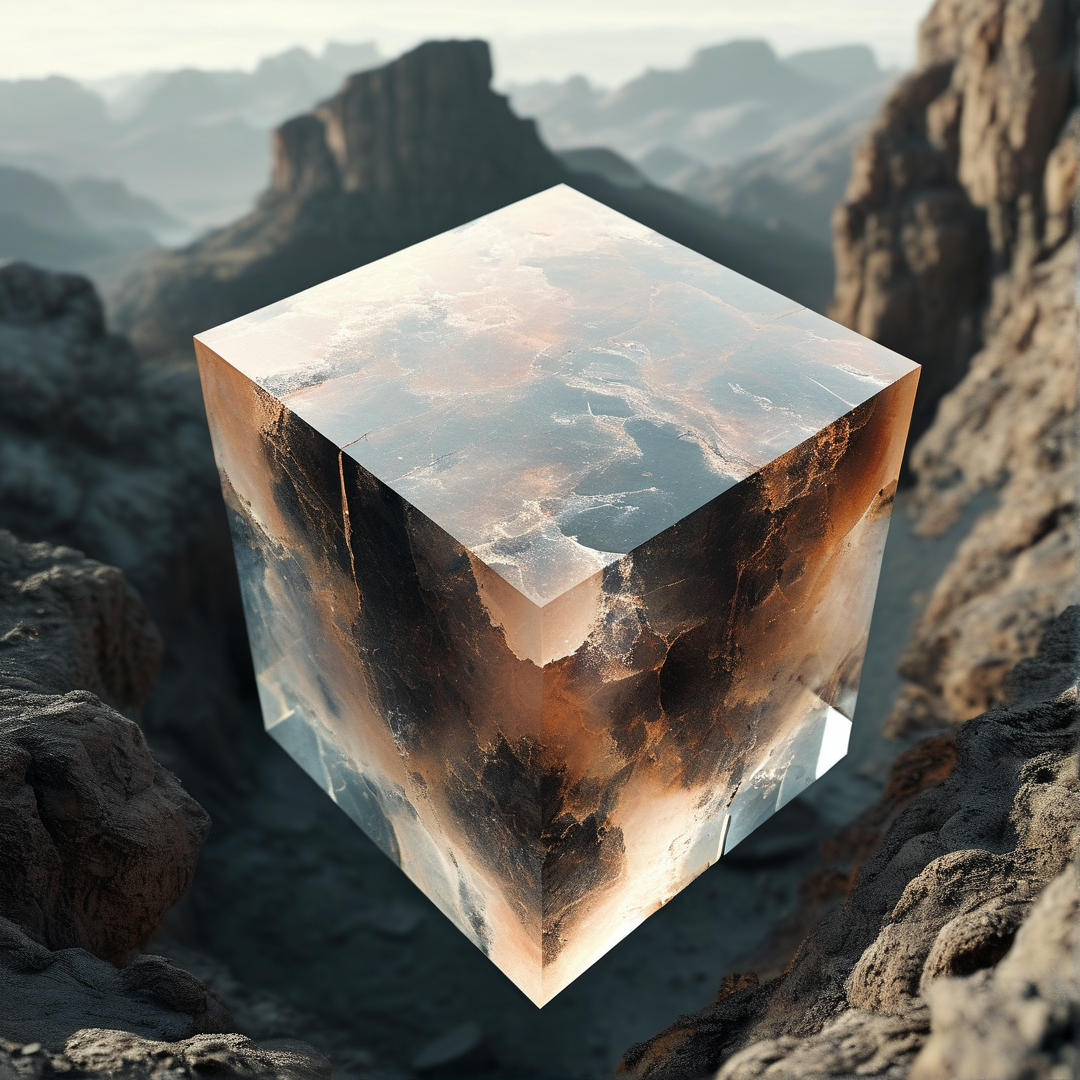 Transparent Cube in Canyon