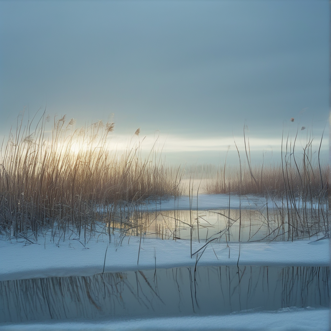 Winter Reeds in Sunlight