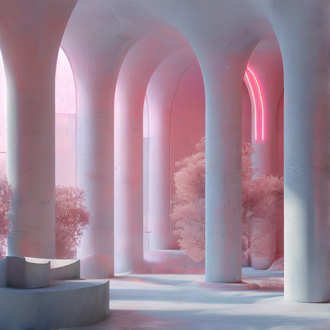 Surreal Pink Archway Space