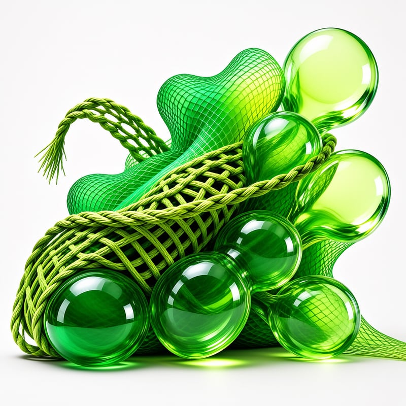 Green Glass Spheres and Mesh