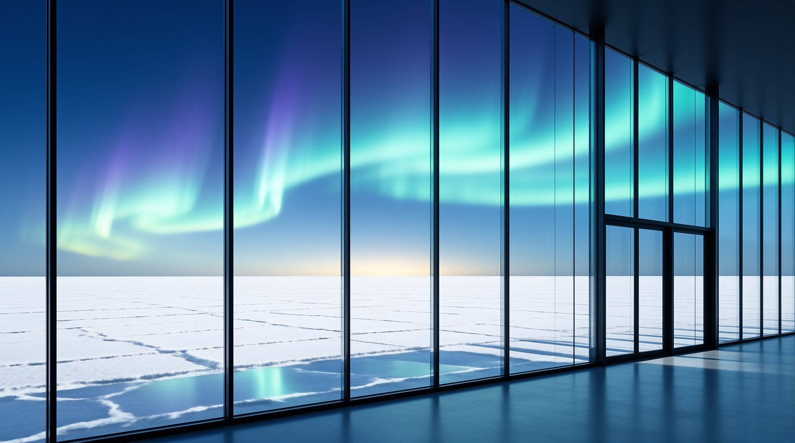 Aurora View from Modern Room