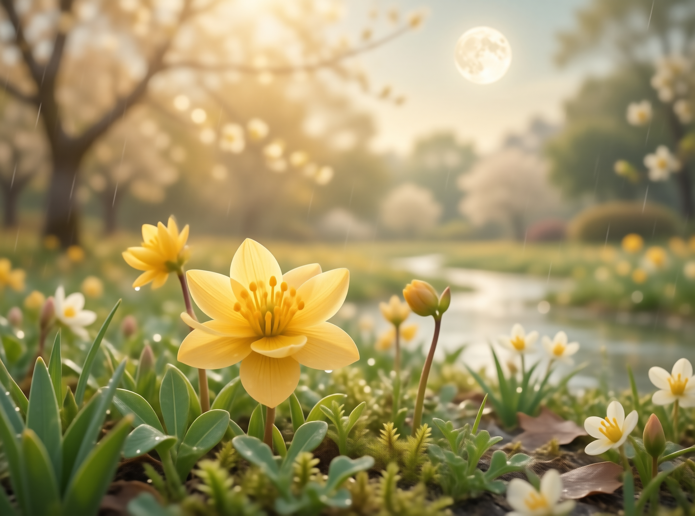 Sunlit Garden Scene