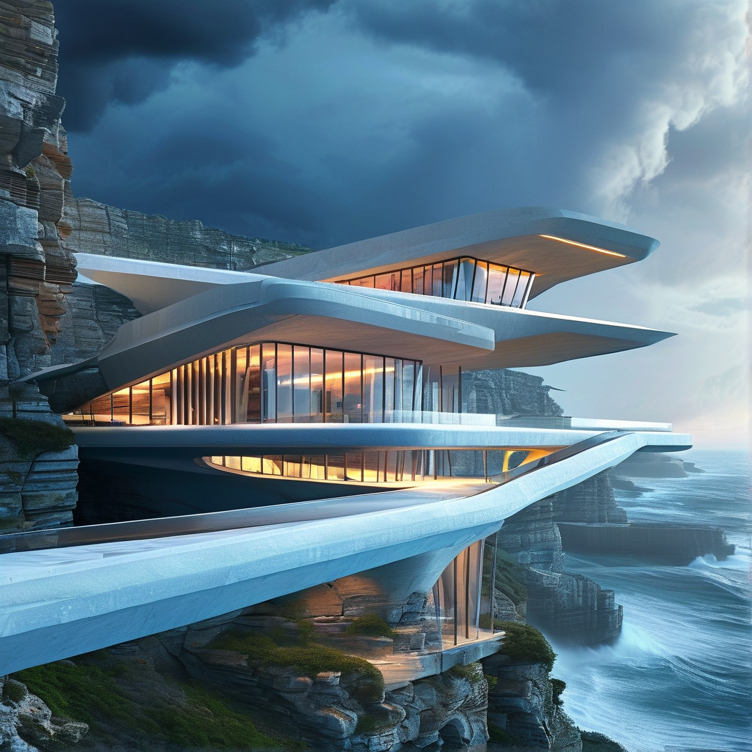 Futuristic Cliffside Mansion