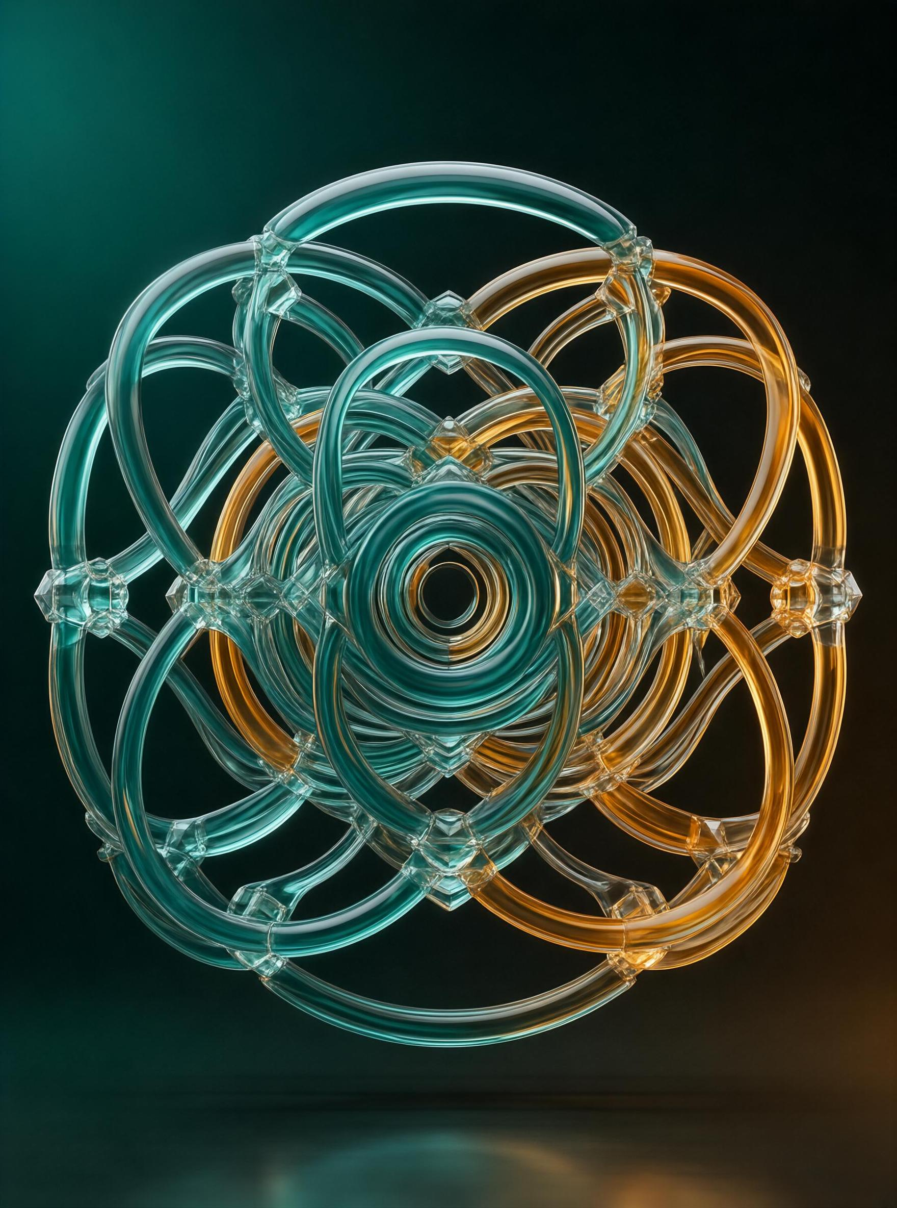 Interwoven Transparent Rings Structure