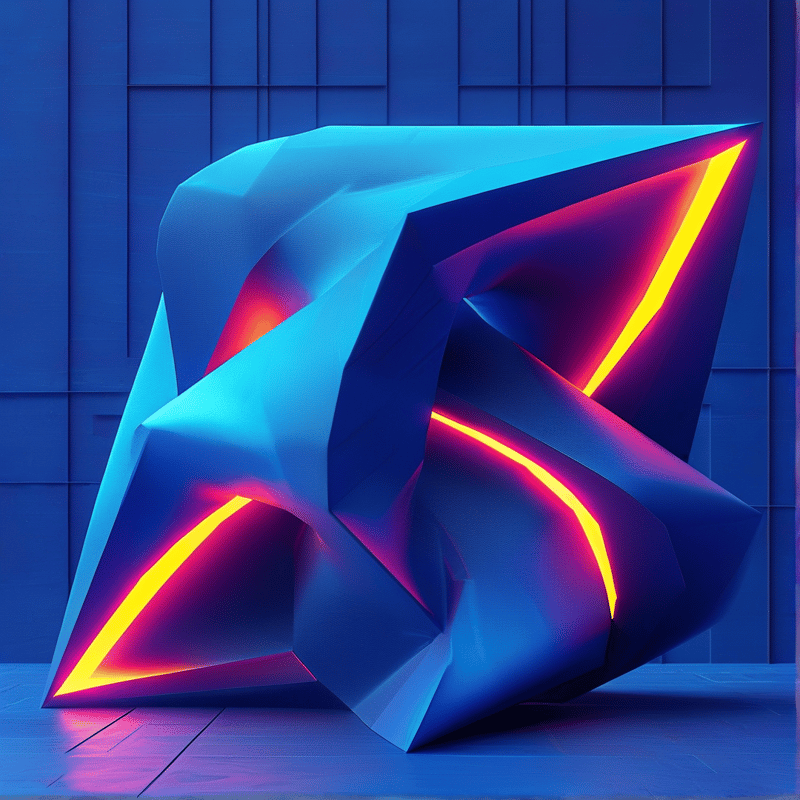 Abstract Neon Cube
