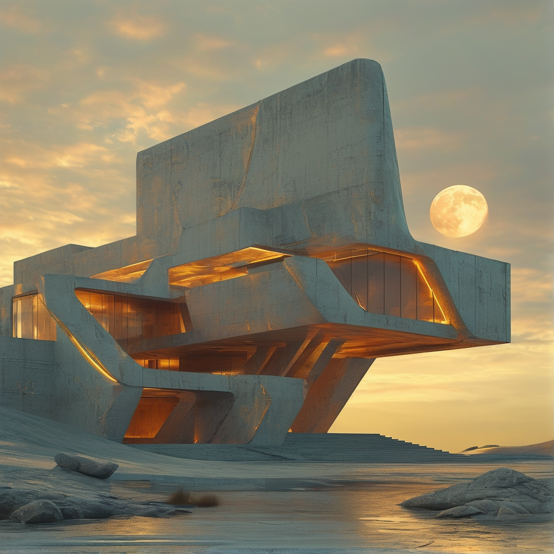 Futuristic Structure at Dusk